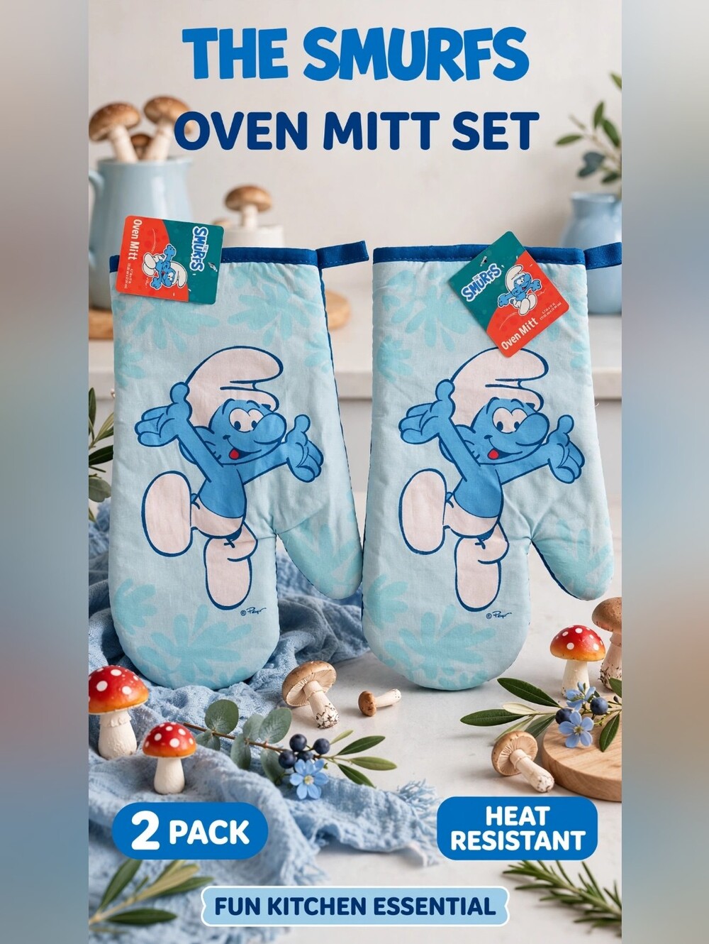 The Smurfs Oven Mitt Set - 2 Pack